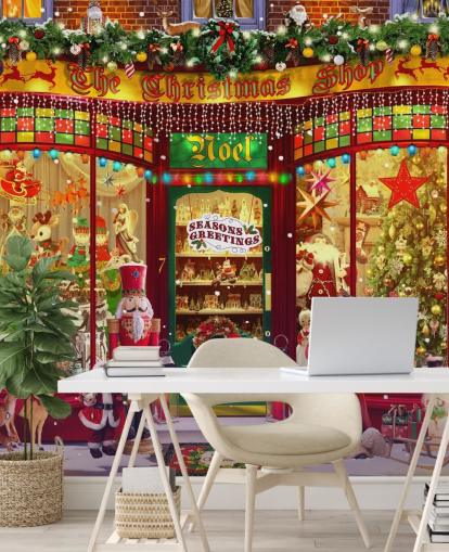 christmas shop front wallpaper