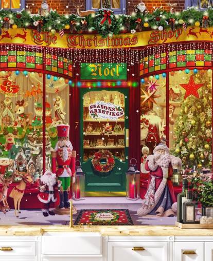 christmas shop front wallpaper