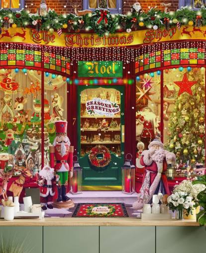 christmas shop front wallpaper
