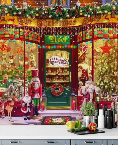 papier peint de vitrine de Noël