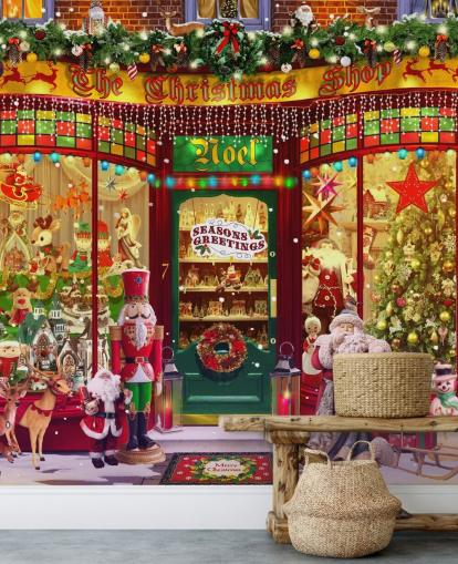 papier peint de vitrine de Noël