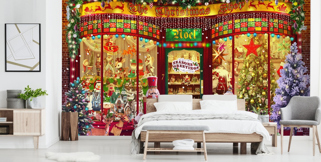 jul butik främre tapeter