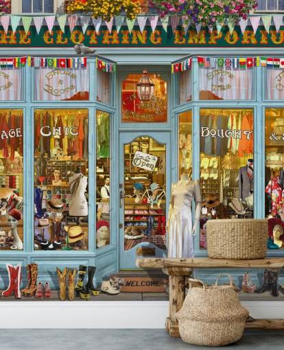 vintage clothes shop facade wallpaper vintage clothes shop facade wallpaper