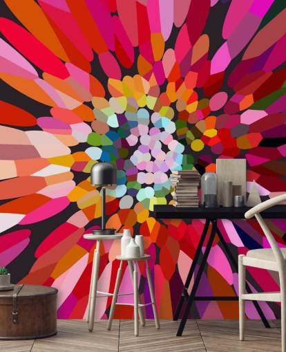 papel pintado abstracto floral