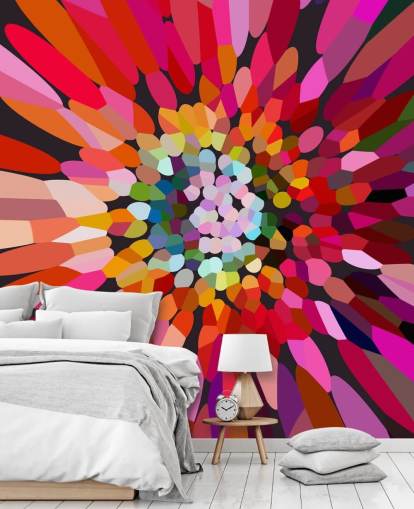 abstract bloemenbehang