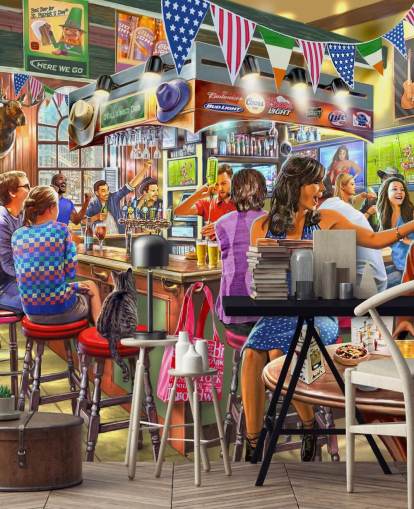 papel de parede americano bar
