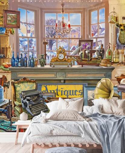 antique shop interior wallpaper