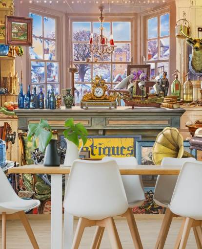 antique shop interior wallpaper