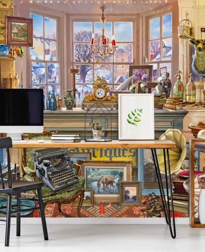 antique shop interior wallpaper