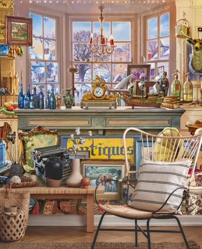 antique shop interior wallpaper