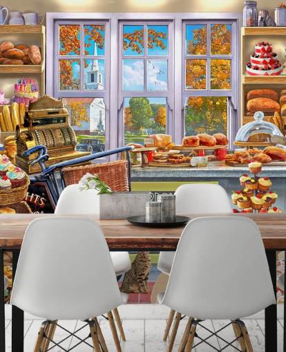 cake- en broodwinkel interieurbehang