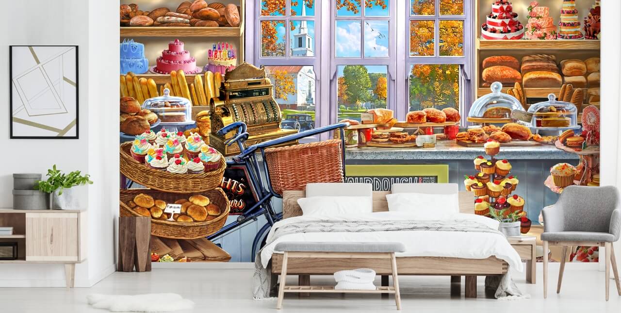 Kuchen- und Brotladen Innentapete