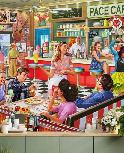 retro engelska diner tapet