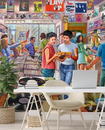 vintage musiikkikauppa tapetti vintage musiikkikauppa tapetti