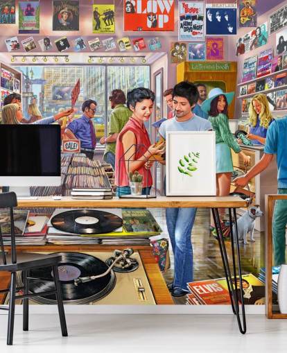 fondo de pantalla vintage music shop