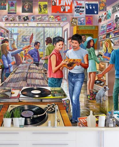 papier peint de magasin de musique vintage papier peint de magasin de musique vintage