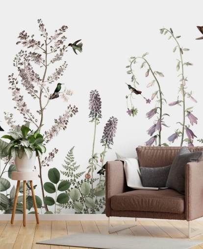 små kolibrier og floral tapet små kolibrier og floral tapet