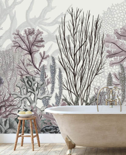 papel de parede pastel de recife de coral roxo e azul papel de parede pastel de recife de coral roxo e azul