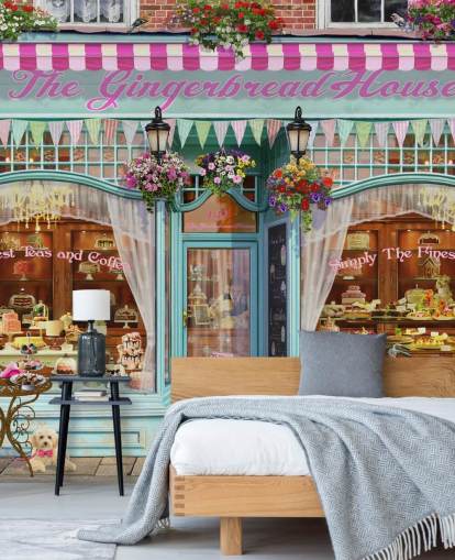 bakery shop front facade wallpaper