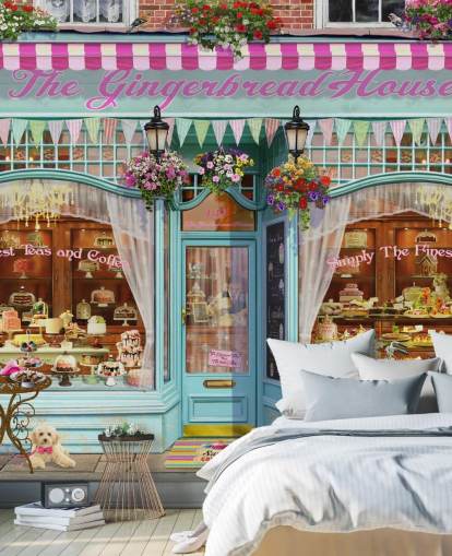 bakery shop front facade wallpaper