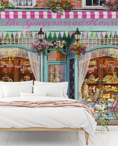 papel tapiz de fachada de panadería