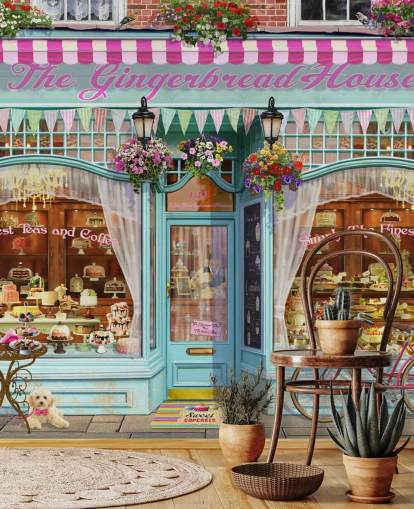 bakery shop front facade wallpaper