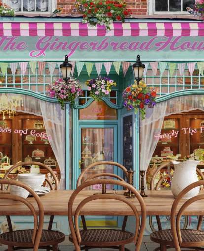 papel tapiz de fachada de panadería