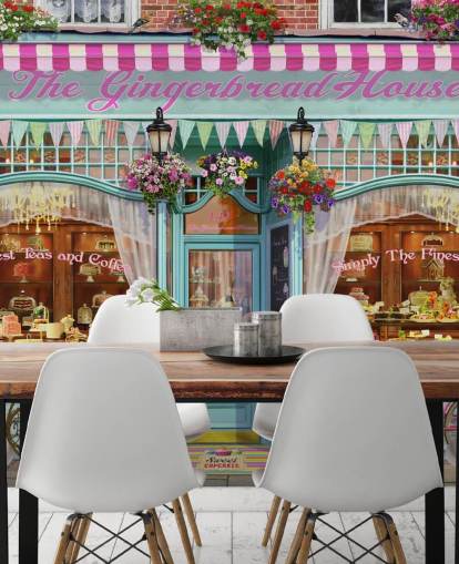 bakery shop front facade wallpaper