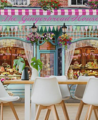 papel tapiz de fachada de panadería