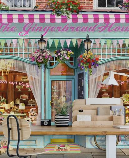 bakery shop front facade wallpaper