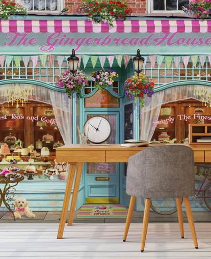 bakery shop front facade wallpaper