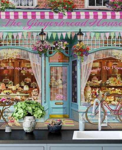 papier peint de façade de magasin de boulangerie