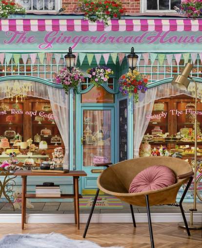 bakery shop front facade wallpaper