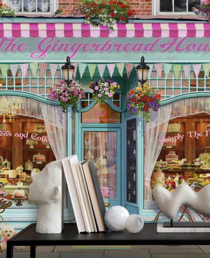 bakery shop front facade wallpaper