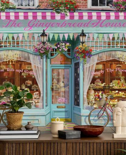 bakery shop front facade wallpaper