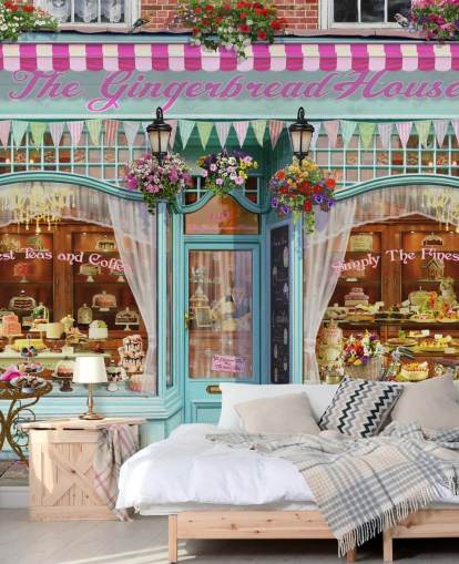 bakkerijwinkel voorgevel behang