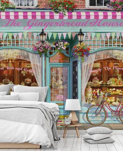 papel tapiz de fachada de panadería