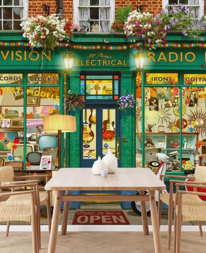 pretend electric shop front wallpaper pretend electric shop front wallpaper