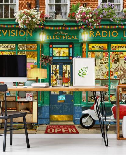 foregive elektrisk butik foran tapet