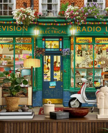 pretend electric shop front wallpaper