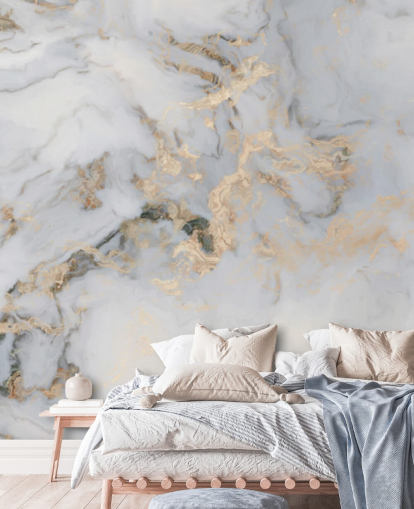 carta da parati murale personalizzabile in marmo color bianco sporco e oro chiamato Decadent Marble per cucine, bagni o camere da letto carta da parati murale personalizzabile in marmo color bianco sporco e oro chiamato Decadent Marble per cucine, bagni o camere da letto
