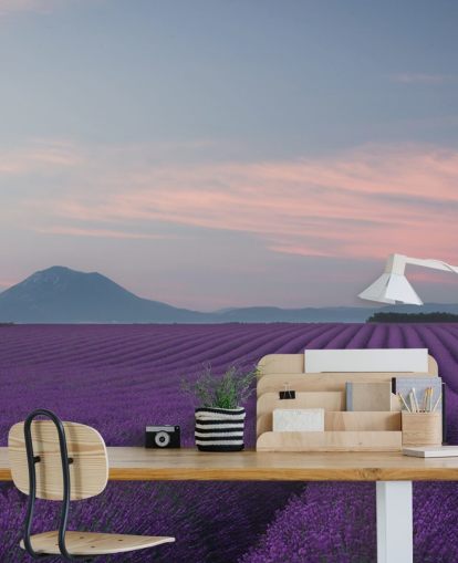 mural morado personalizable de color lavanda llamado Rows of Lavender