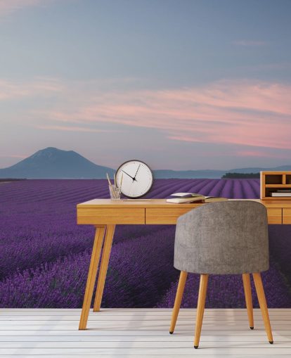 purple customizable lavender wallpaper mural called Rows of Lavender