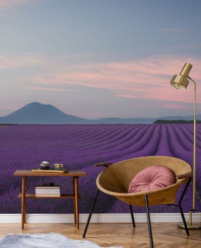 purple customizable lavender wallpaper mural called Rows of Lavender