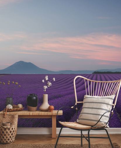 purple customizable lavender wallpaper mural called Rows of Lavender