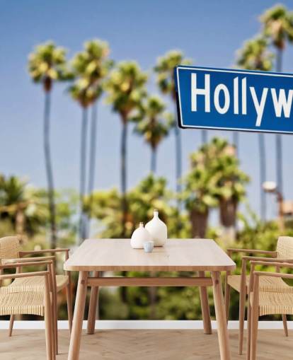 decorazione murale con segno blu di hollywood decorazione murale con segno blu di hollywood