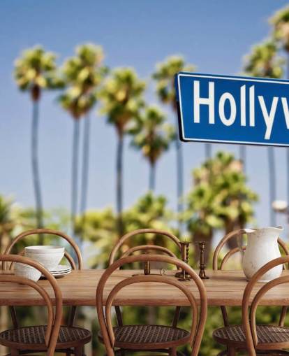 blue sign of hollywood wall mural blue sign of hollywood wall mural