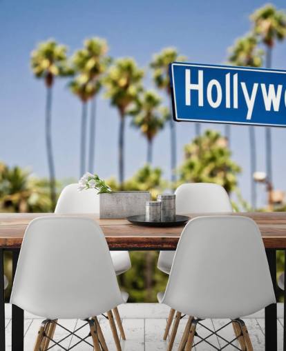 Papier Peint Fresque Signe d'Hollywood Bleu Papier Peint Fresque Signe d'Hollywood Bleu