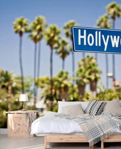 blue sign of hollywood wall mural blue sign of hollywood wall mural