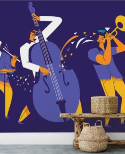 lila och gula musiker tapeter